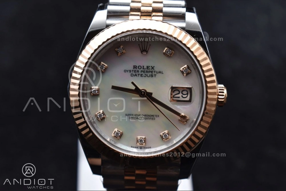 DateJust 41 SS RG 126333 Clean 1:1 Best Edition 904L Steel White MOP Diamonds Dial on Jubilee Bracelet VR EasyMatch 655