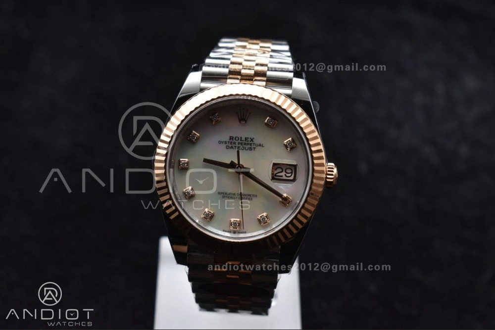 DateJust 41 SS RG 126333 Clean 1:1 Best Edition 904L Steel White MOP Diamonds Dial on Jubilee Bracelet VR EasyMatch 655