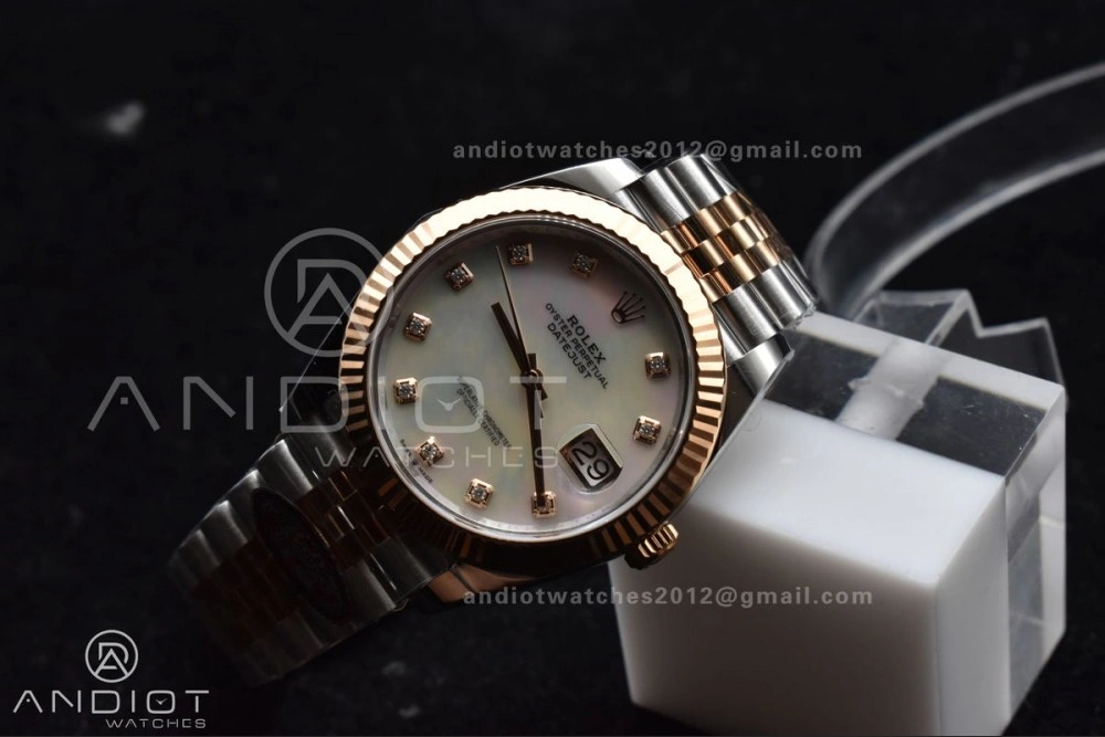 DateJust 41 SS RG 126333 Clean 1:1 Best Edition 904L Steel White MOP Diamonds Dial on Jubilee Bracelet VR EasyMatch 655