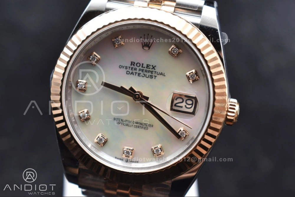 DateJust 41 SS RG 126333 Clean 1:1 Best Edition 904L Steel White MOP Diamonds Dial on Jubilee Bracelet VR EasyMatch 655