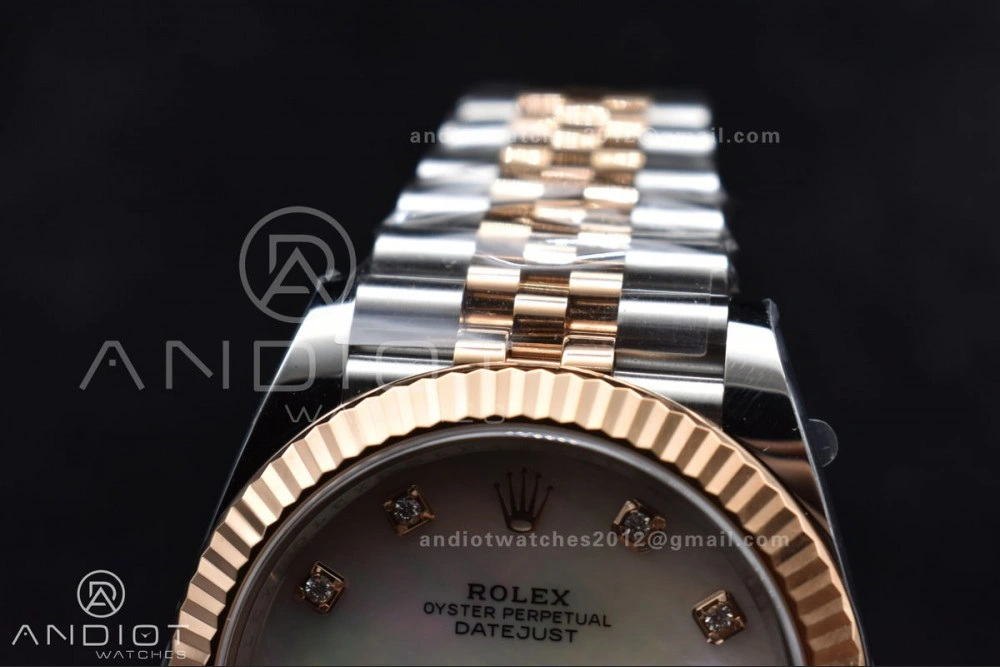 DateJust 41 SS RG 126333 Clean 1:1 Best Edition 904L Steel White MOP Diamonds Dial on Jubilee Bracelet VR EasyMatch 655