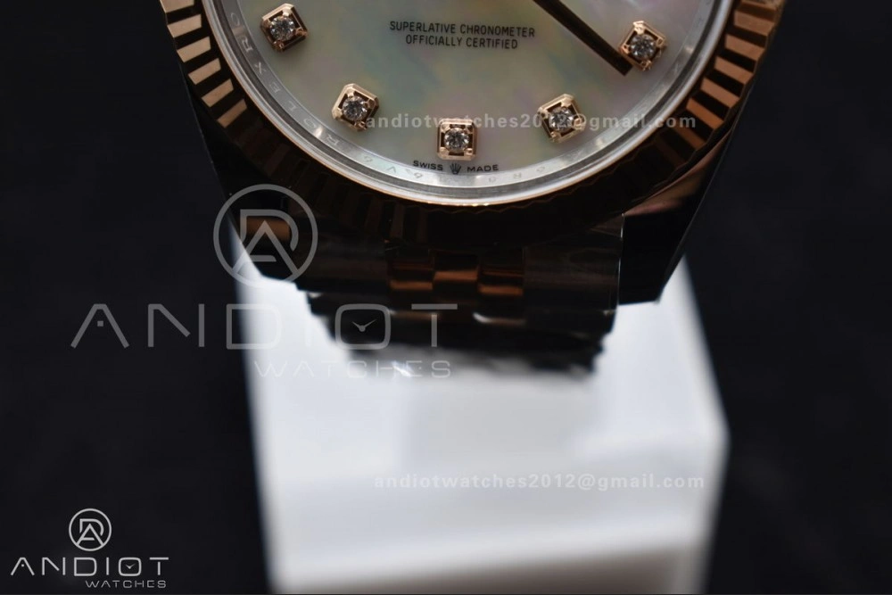 DateJust 41 SS RG 126333 Clean 1:1 Best Edition 904L Steel White MOP Diamonds Dial on Jubilee Bracelet VR EasyMatch 655