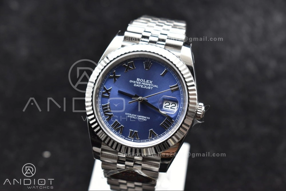 Practical Datejust 41 SS 904L Steel Clean 1:1 Best Edition Blue Roman Dial on Jubilee Bracelet VR 650
