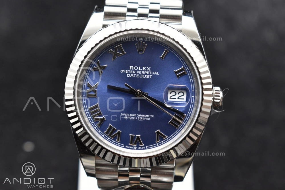 Practical Datejust 41 SS 904L Steel Clean 1:1 Best Edition Blue Roman Dial on Jubilee Bracelet VR 650