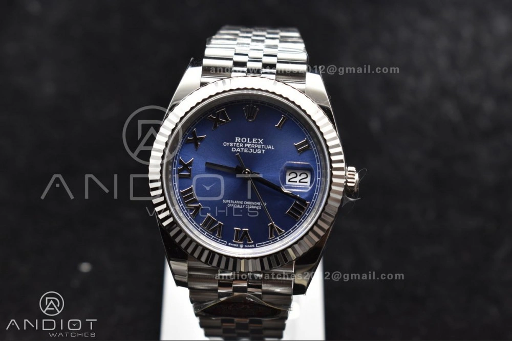 Practical Datejust 41 SS 904L Steel Clean 1:1 Best Edition Blue Roman Dial on Jubilee Bracelet VR 650