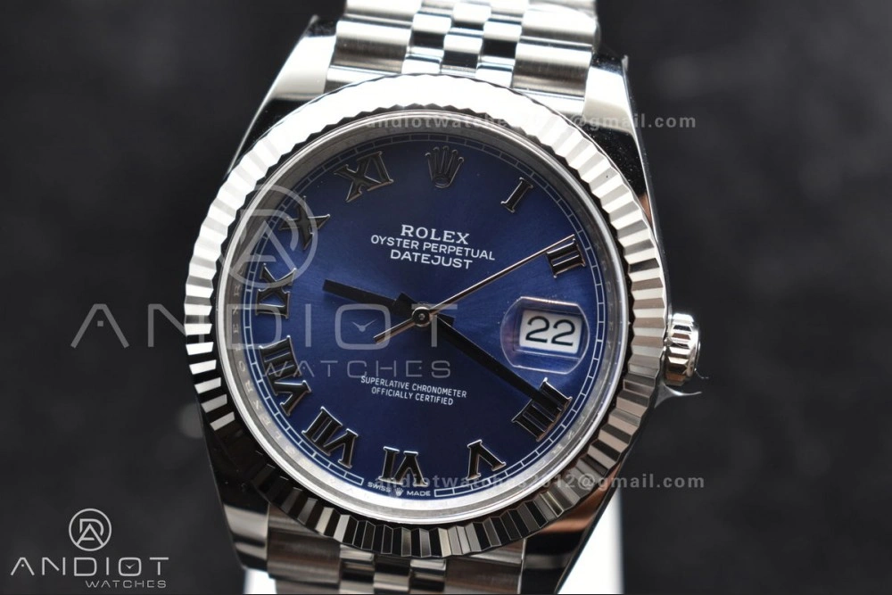 Practical Datejust 41 SS 904L Steel Clean 1:1 Best Edition Blue Roman Dial on Jubilee Bracelet VR 650