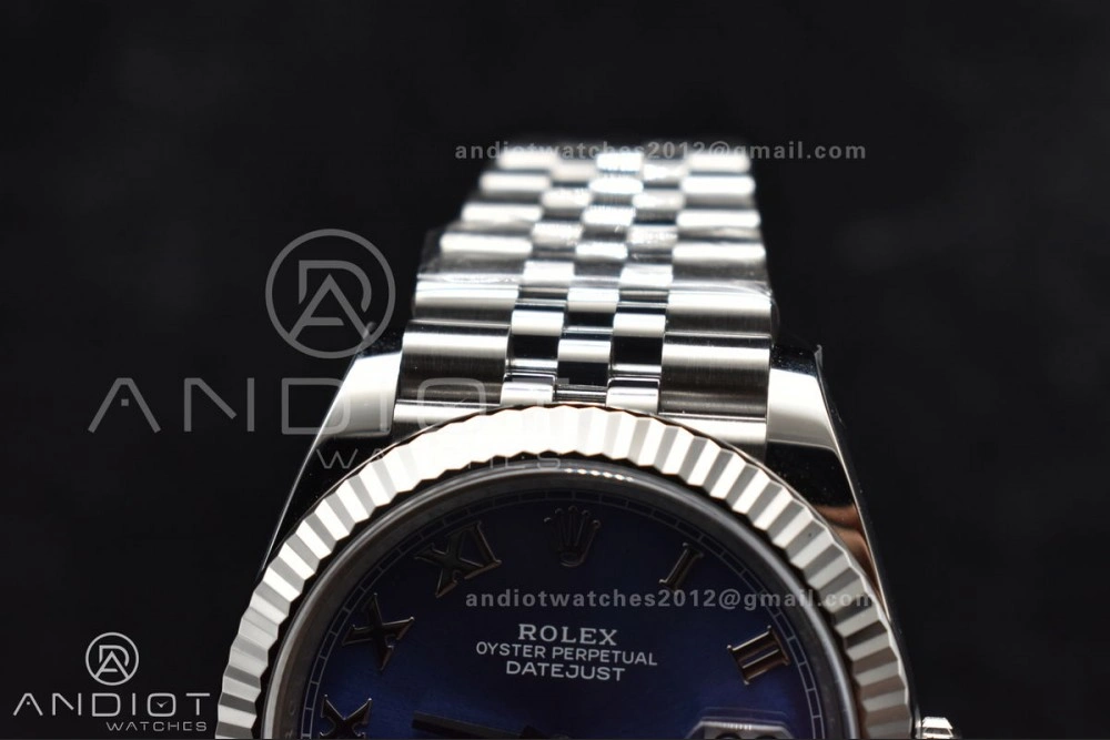 Practical Datejust 41 SS 904L Steel Clean 1:1 Best Edition Blue Roman Dial on Jubilee Bracelet VR 650