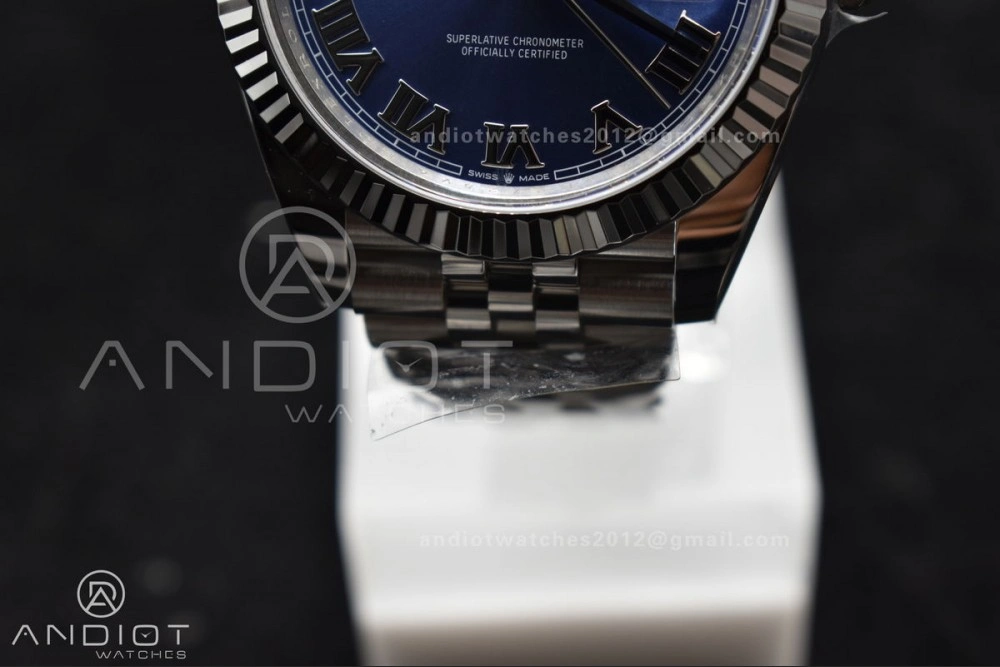 Practical Datejust 41 SS 904L Steel Clean 1:1 Best Edition Blue Roman Dial on Jubilee Bracelet VR 650