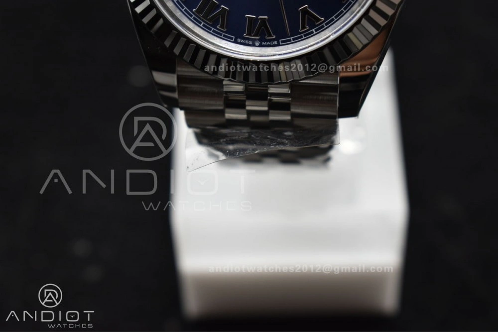 Practical Datejust 41 SS 904L Steel Clean 1:1 Best Edition Blue Roman Dial on Jubilee Bracelet VR 650