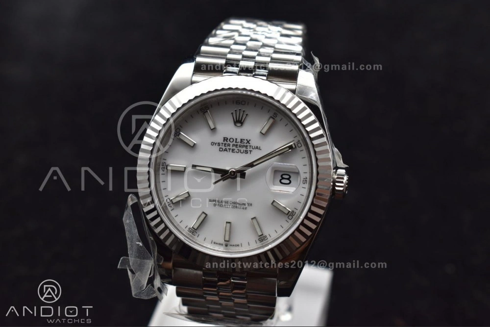 Supportive Datejust 41 SS 904L Steel WF 1:1 Best Edition White Stick Dial on SS Jubilee Bracelet A 649