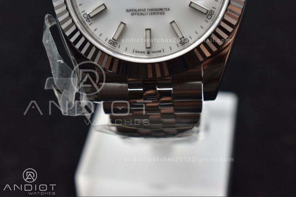 Supportive Datejust 41 SS 904L Steel WF 1:1 Best Edition White Stick Dial on SS Jubilee Bracelet A 649