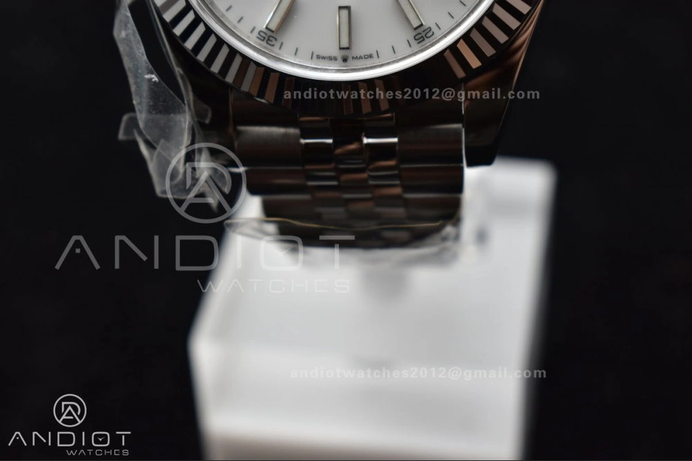 Supportive Datejust 41 SS 904L Steel WF 1:1 Best Edition White Stick Dial on SS Jubilee Bracelet A 649