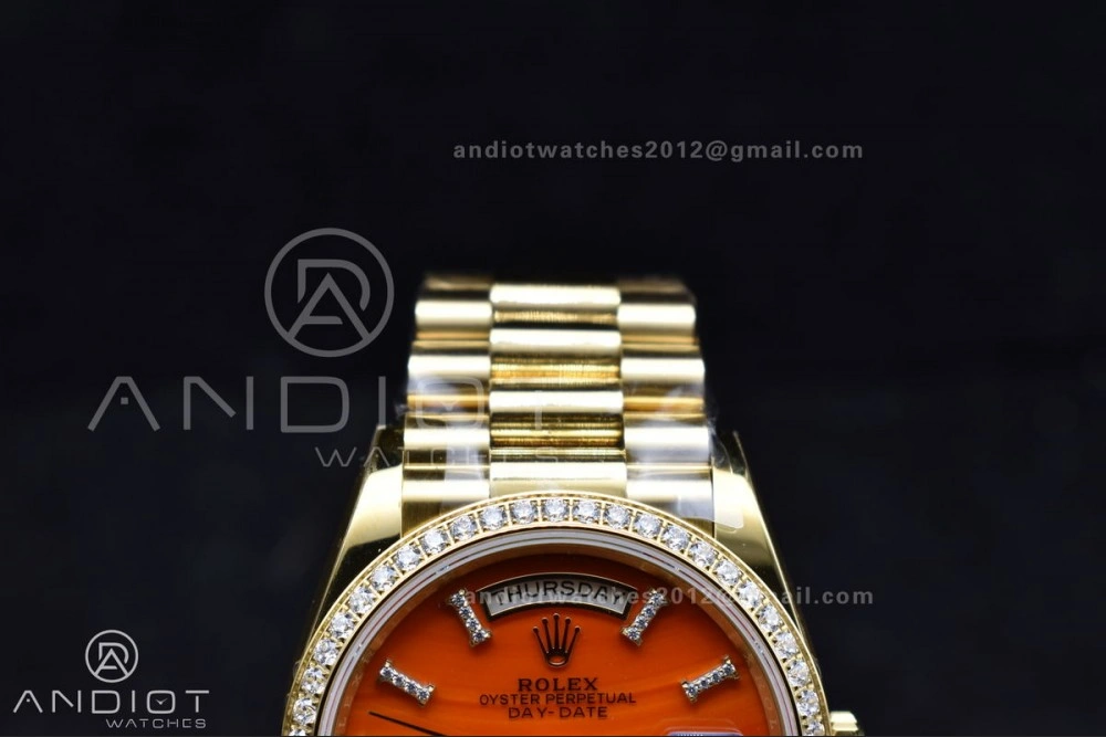 Sporty Day Date 36 YG RAF 1:1 Best Edition Red Carnelian Dial on YG Bracelet A 653