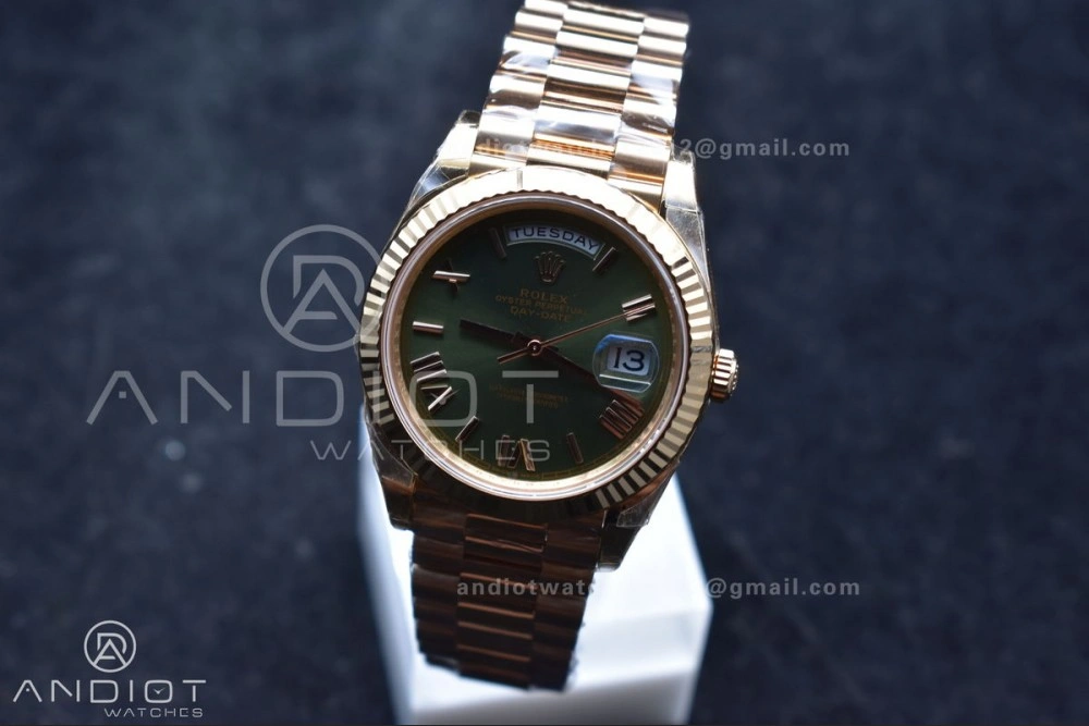 MoistureWicking Day Date 40 RG 228235 THBF 1:1 Best Edition Green Roman Dial on President Bracelet VR3255 (Gain Weight) 652