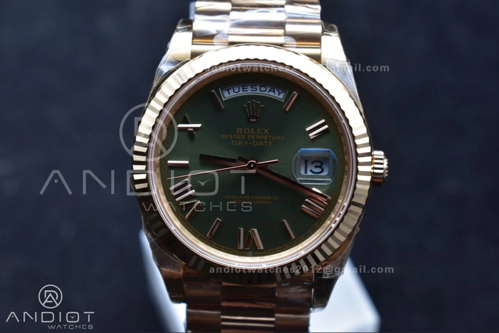 MoistureWicking Day Date 40 RG 228235 THBF 1:1 Best Edition Green Roman Dial on President Bracelet VR3255 (Gain Weight) 652