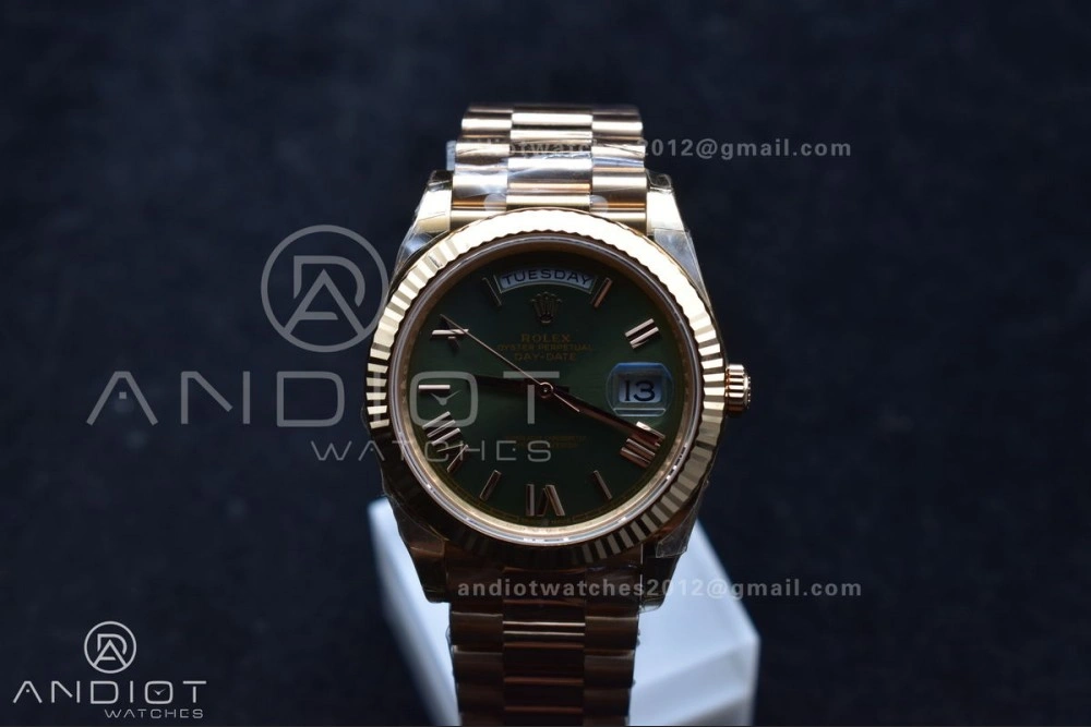 MoistureWicking Day Date 40 RG 228235 THBF 1:1 Best Edition Green Roman Dial on President Bracelet VR3255 (Gain Weight) 652