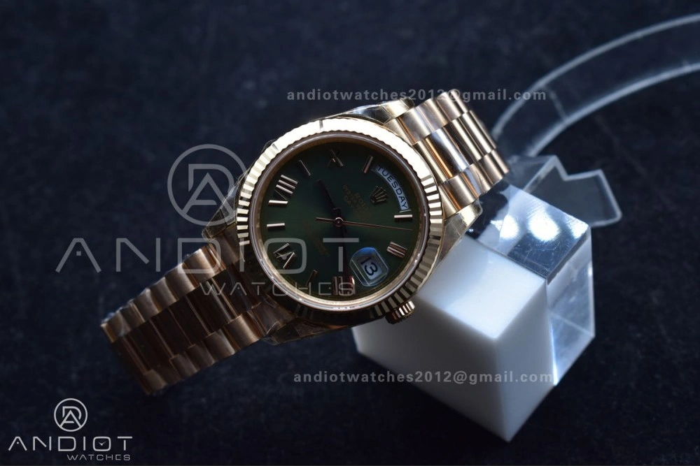 MoistureWicking Day Date 40 RG 228235 THBF 1:1 Best Edition Green Roman Dial on President Bracelet VR3255 (Gain Weight) 652