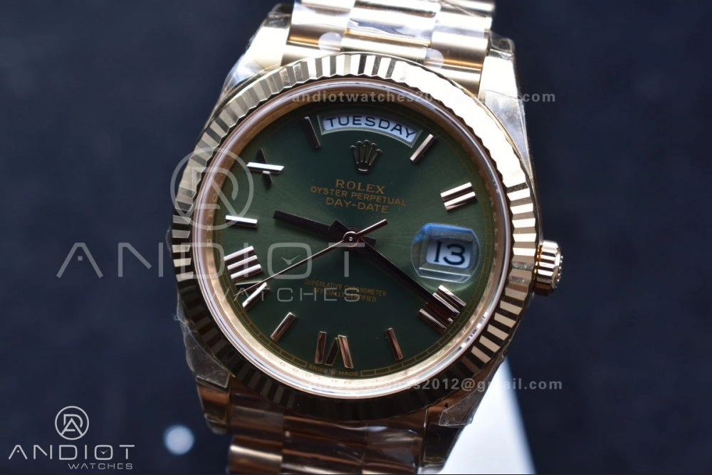 MoistureWicking Day Date 40 RG 228235 THBF 1:1 Best Edition Green Roman Dial on President Bracelet VR3255 (Gain Weight) 652