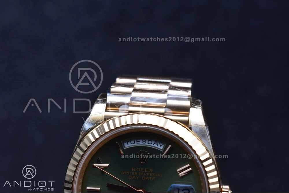 MoistureWicking Day Date 40 RG 228235 THBF 1:1 Best Edition Green Roman Dial on President Bracelet VR3255 (Gain Weight) 652