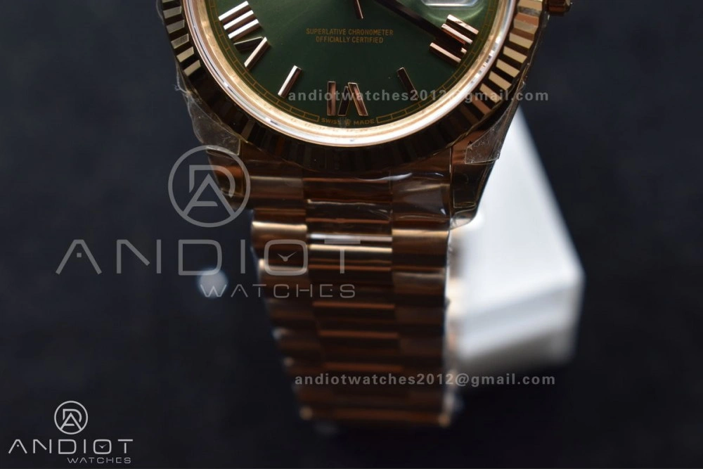 MoistureWicking Day Date 40 RG 228235 THBF 1:1 Best Edition Green Roman Dial on President Bracelet VR3255 (Gain Weight) 652