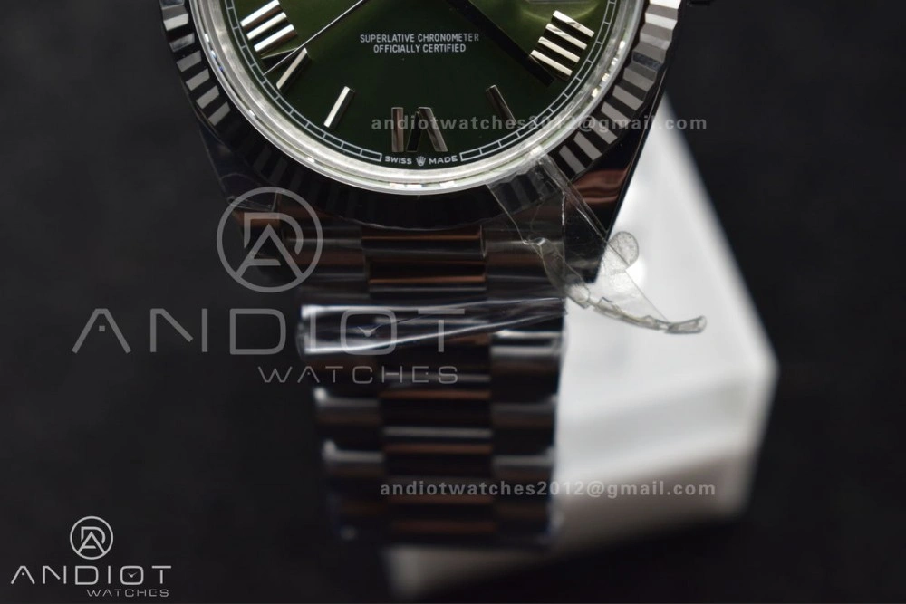 Refined Day Date 40 SS 228239 THBF 1:1 Best Edition Green Roman Dial on President Bracelet VR3255 (Gain Weight) 662