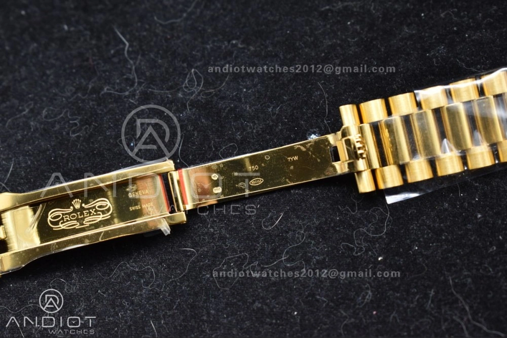 Day Date 40 YG 228238 ARF 1:1 Best Edition Black Crystal Dial On President Bracelet VR3255 (Gain Weight) Soft 656