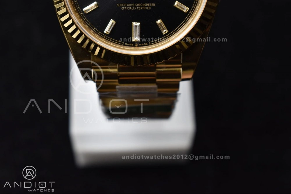 Day Date 40 YG 228238 ARF 1:1 Best Edition Black Crystal Dial On President Bracelet VR3255 (Gain Weight) Soft 656