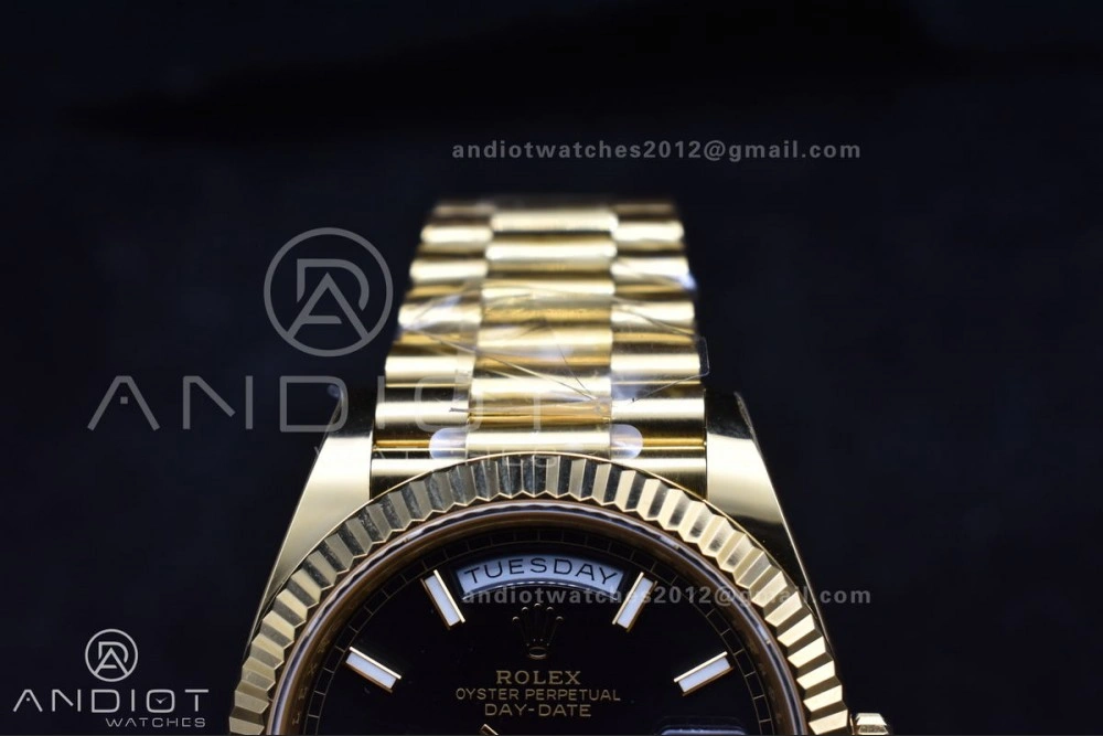 Supportive Day Date 40 YG 228238 ARF 1:1 Best Edition Black Stick Dial On President Bracelet VR3255 (Gain Weight) 659