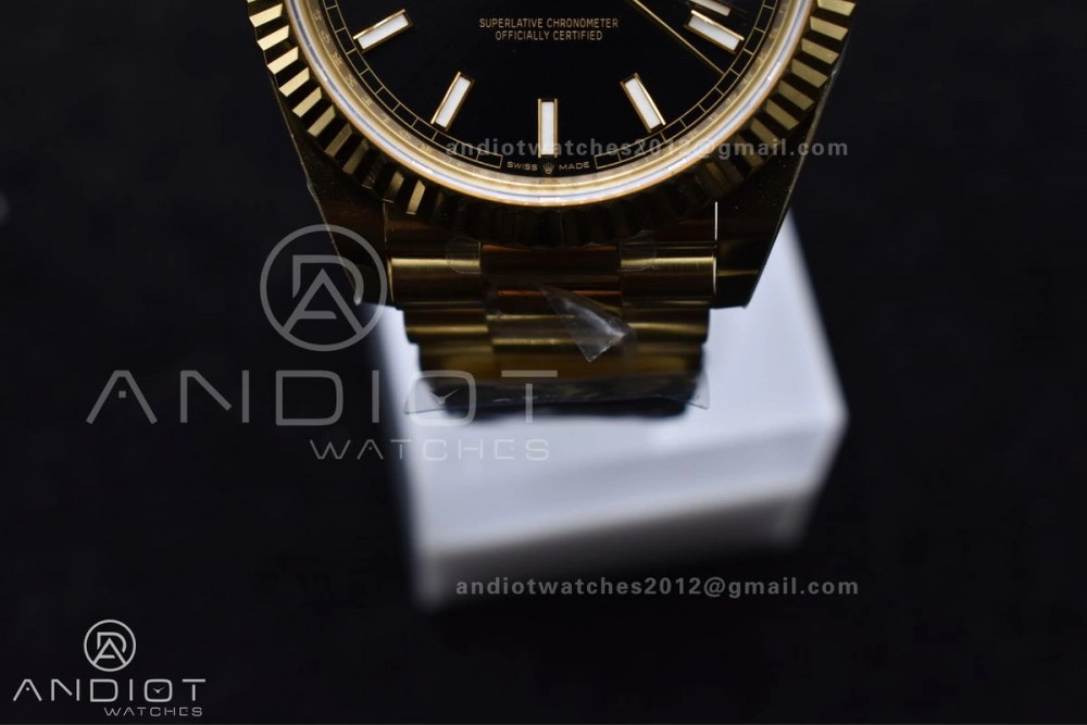 Supportive Day Date 40 YG 228238 ARF 1:1 Best Edition Black Stick Dial On President Bracelet VR3255 (Gain Weight) 659