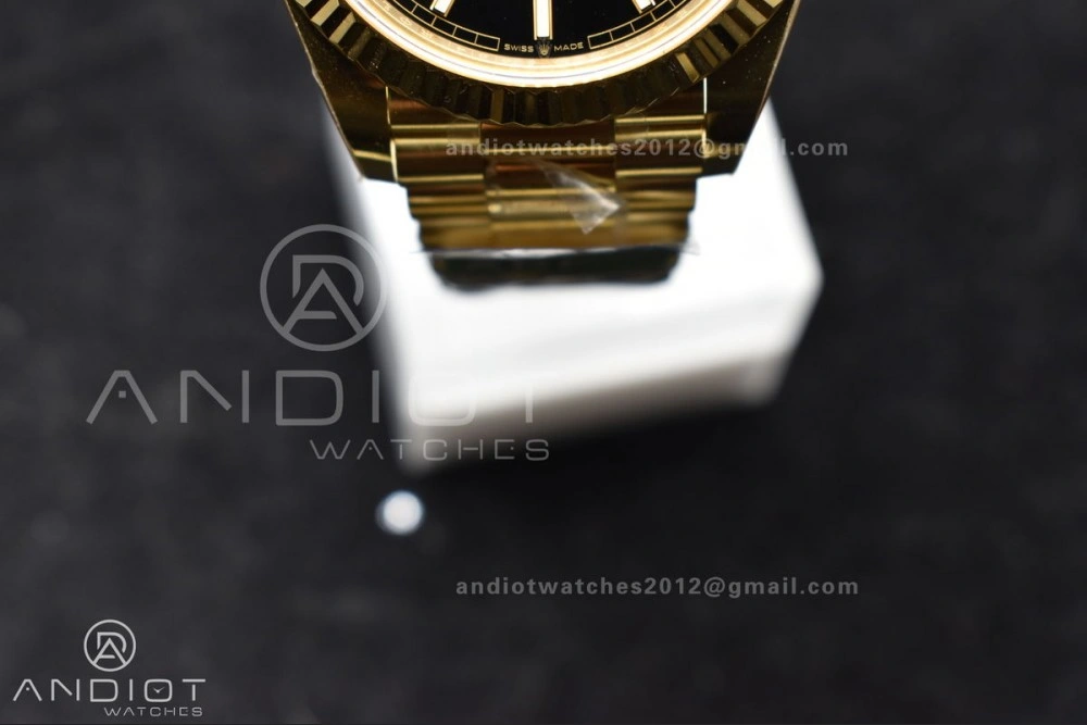 Supportive Day Date 40 YG 228238 ARF 1:1 Best Edition Black Stick Dial On President Bracelet VR3255 (Gain Weight) 659