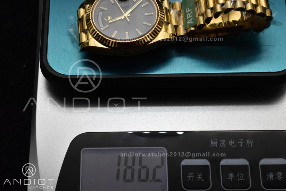 Supportive Day Date 40 YG 228238 ARF 1:1 Best Edition Black Stick Dial On President Bracelet VR3255 (Gain Weight) 659