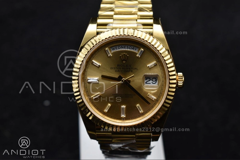 Day Date 40 YG 228238 ARF 1:1 Best Edition Gold Crystal Dial On President Bracelet VR3255 (Gain Weight) Sustainable 654