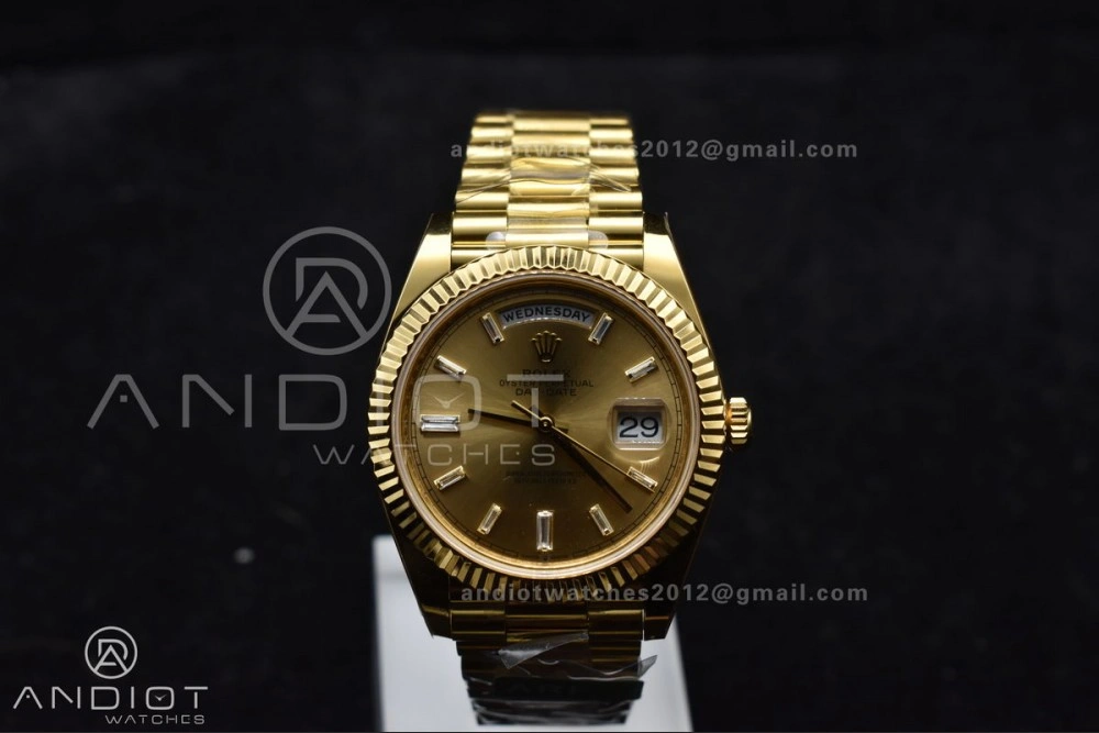 Day Date 40 YG 228238 ARF 1:1 Best Edition Gold Crystal Dial On President Bracelet VR3255 (Gain Weight) Sustainable 654