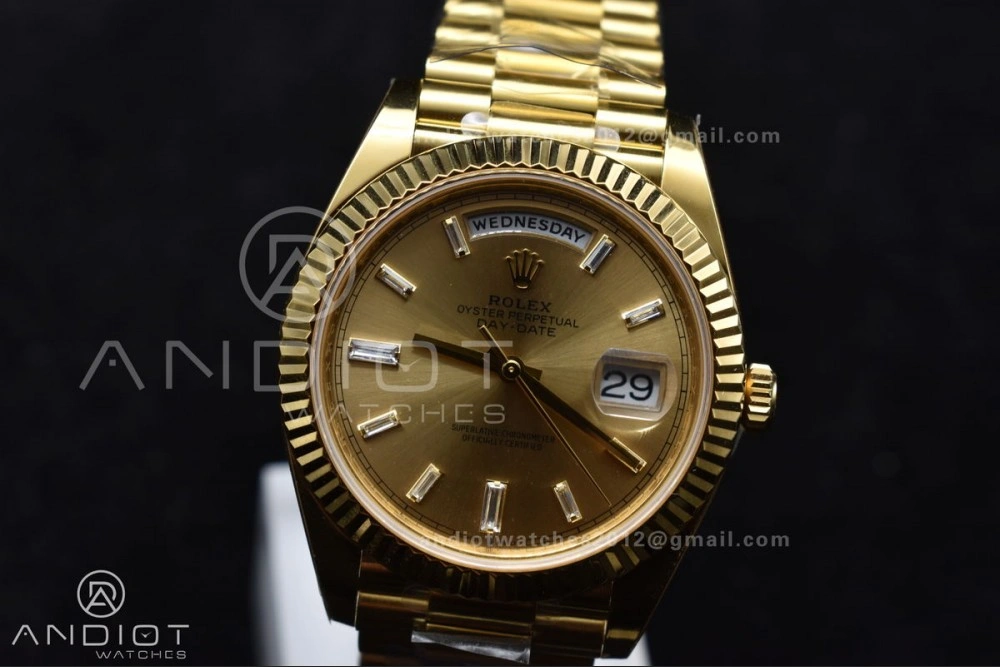 Day Date 40 YG 228238 ARF 1:1 Best Edition Gold Crystal Dial On President Bracelet VR3255 (Gain Weight) Sustainable 654