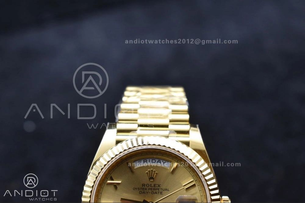 Stretchable Day Date 40 YG 228238 ARF 1:1 Best Edition Gold Roman Dial On President Bracelet VR3255 (Gain Weight) 658