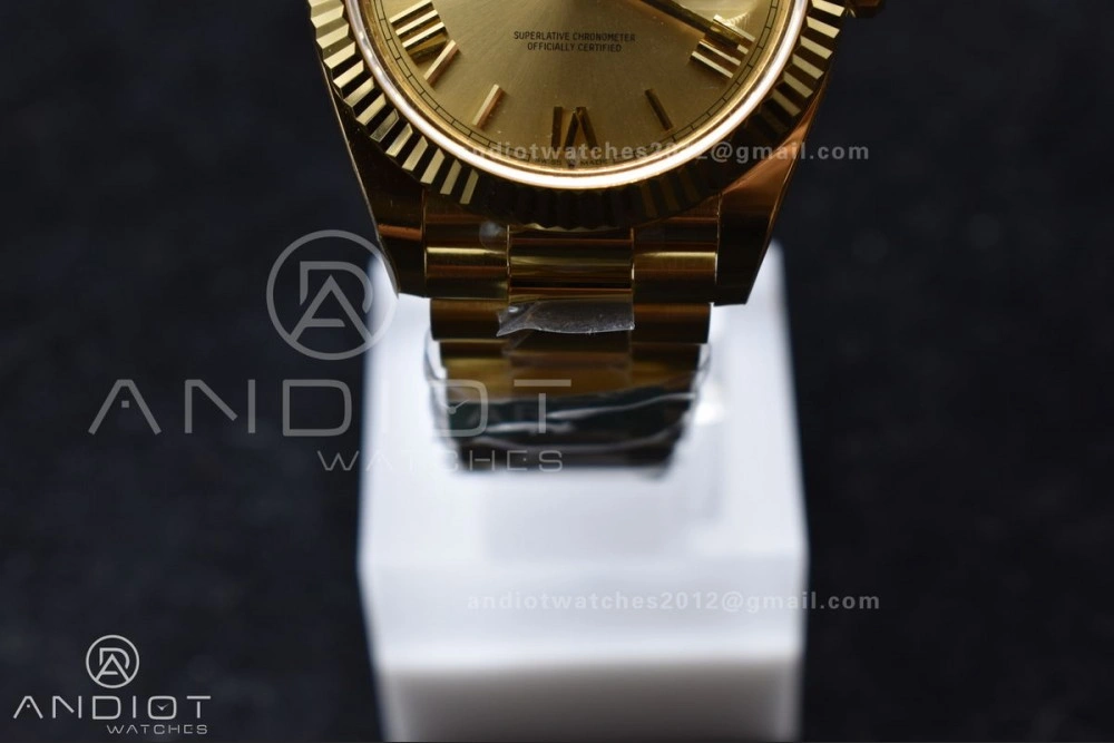 Stretchable Day Date 40 YG 228238 ARF 1:1 Best Edition Gold Roman Dial On President Bracelet VR3255 (Gain Weight) 658