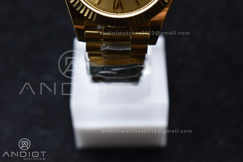 Stretchable Day Date 40 YG 228238 ARF 1:1 Best Edition Gold Roman Dial On President Bracelet VR3255 (Gain Weight) 658