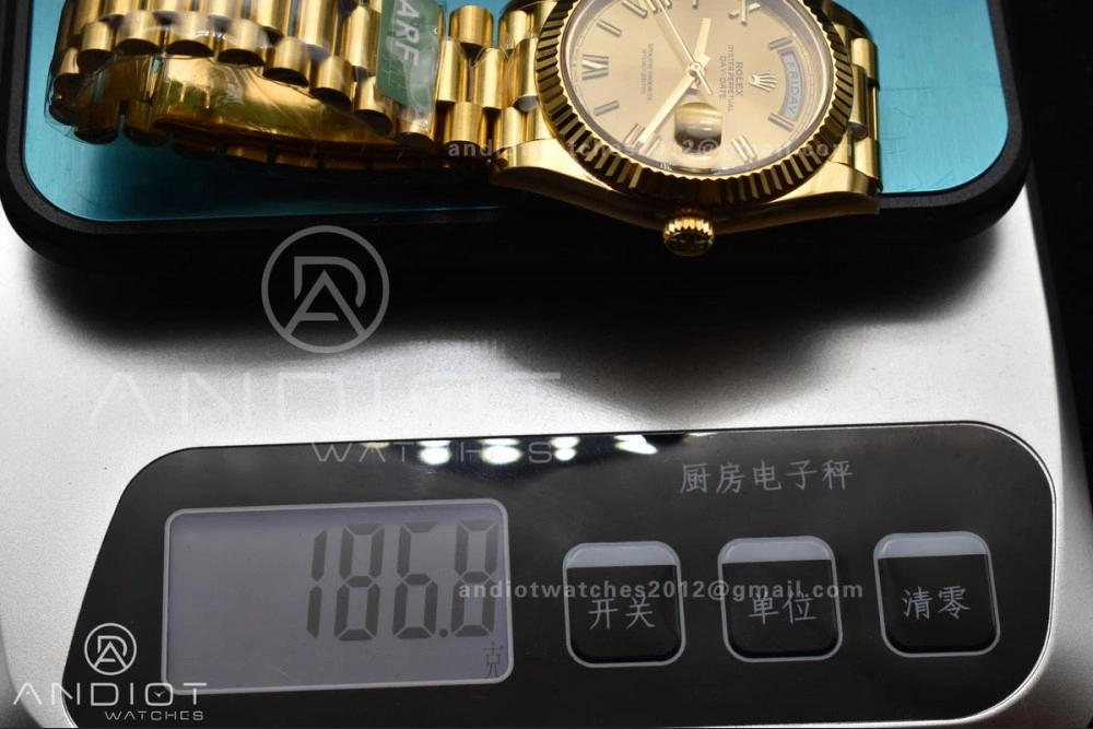 Stretchable Day Date 40 YG 228238 ARF 1:1 Best Edition Gold Roman Dial On President Bracelet VR3255 (Gain Weight) 658
