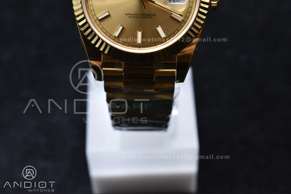 Resilient Day Date 40 YG 228238 ARF 1:1 Best Edition Gold Stick Dial On President Bracelet VR3255 (Gain Weight) 668