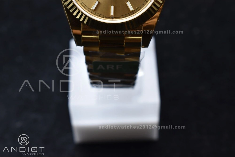 Resilient Day Date 40 YG 228238 ARF 1:1 Best Edition Gold Stick Dial On President Bracelet VR3255 (Gain Weight) 668