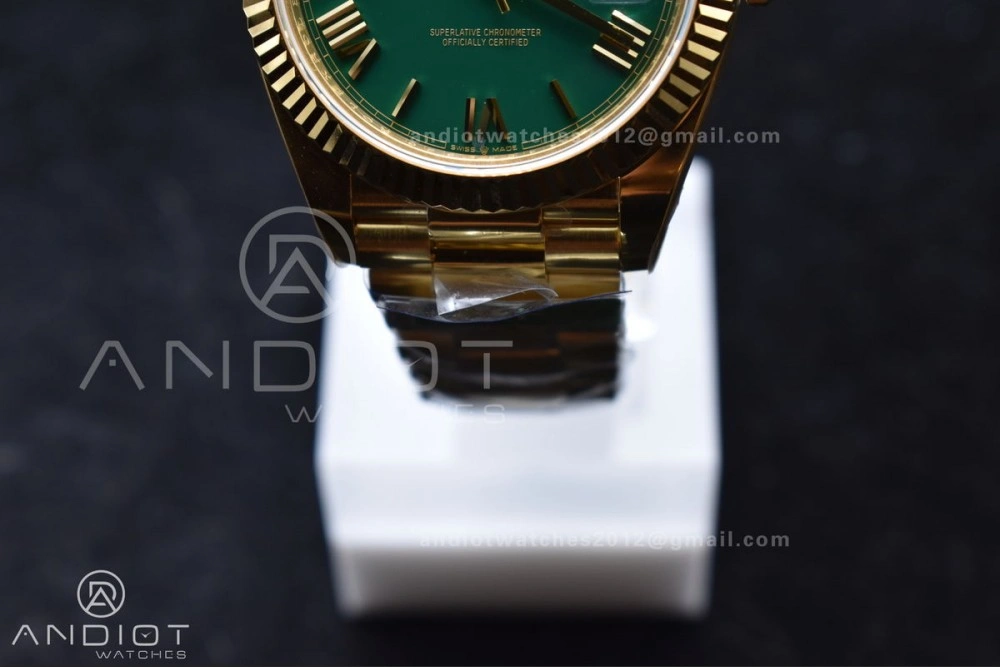 FastDry Day Date 40 YG 228238 ARF 1:1 Best Edition Green Roman Dial on President Bracelet VR3255 (Gain Weight) 663
