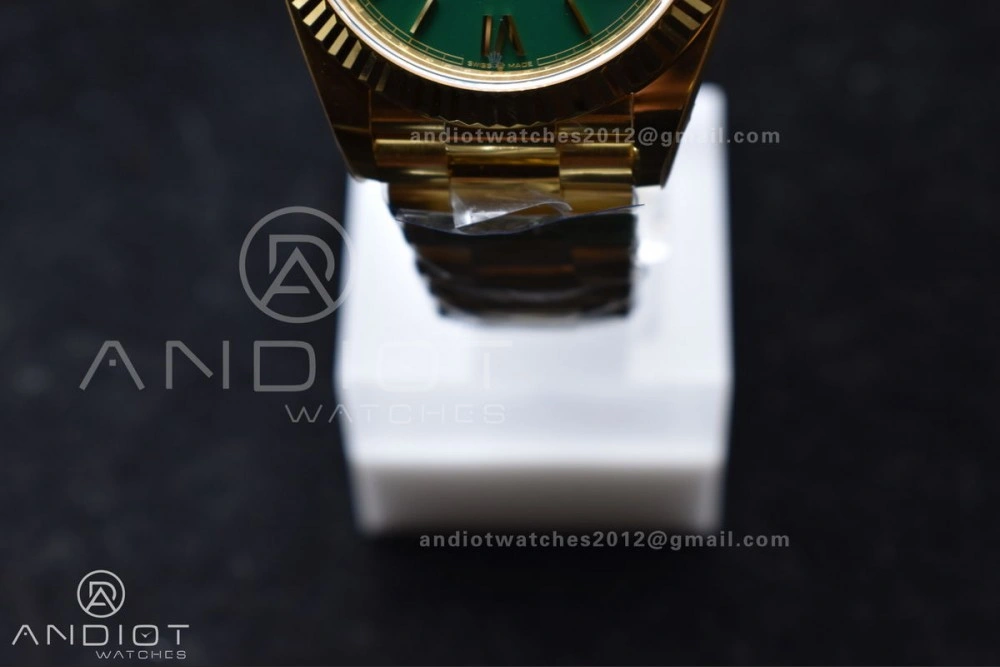 FastDry Day Date 40 YG 228238 ARF 1:1 Best Edition Green Roman Dial on President Bracelet VR3255 (Gain Weight) 663