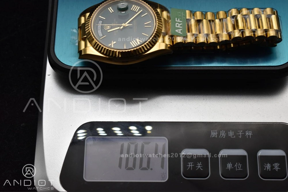 FastDry Day Date 40 YG 228238 ARF 1:1 Best Edition Green Roman Dial on President Bracelet VR3255 (Gain Weight) 663