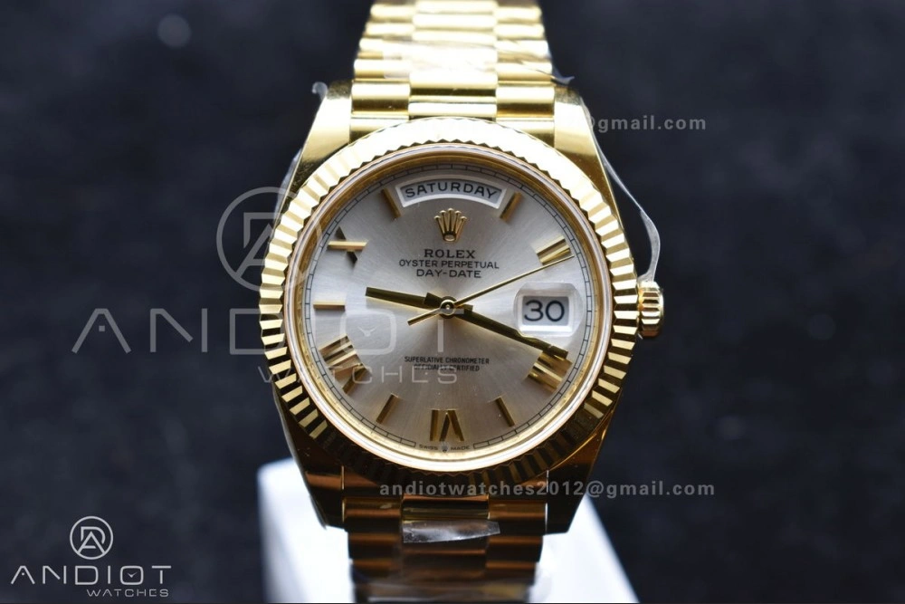 Day Date 40 YG 228238 ARF 1:1 Best Edition Silver Roman Dial On President Bracelet VR3255 (Gain Weight) ZeroBulk 664