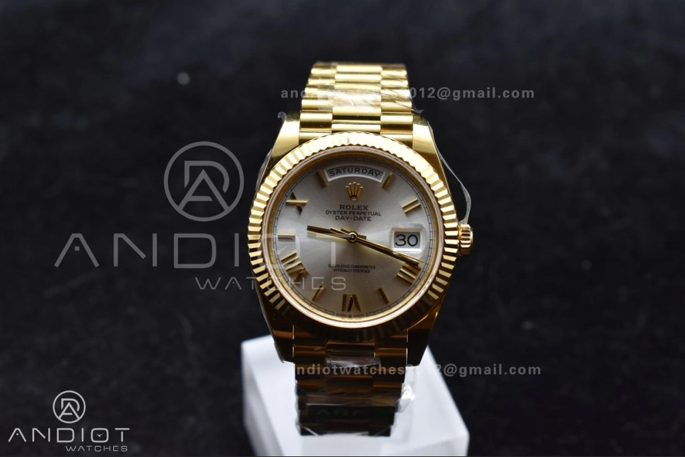 Day Date 40 YG 228238 ARF 1:1 Best Edition Silver Roman Dial On President Bracelet VR3255 (Gain Weight) ZeroBulk 664