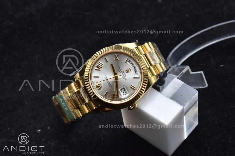 Day Date 40 YG 228238 ARF 1:1 Best Edition Silver Roman Dial On President Bracelet VR3255 (Gain Weight) ZeroBulk 664