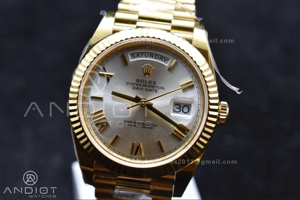Day Date 40 YG 228238 ARF 1:1 Best Edition Silver Roman Dial On President Bracelet VR3255 (Gain Weight) ZeroBulk 664