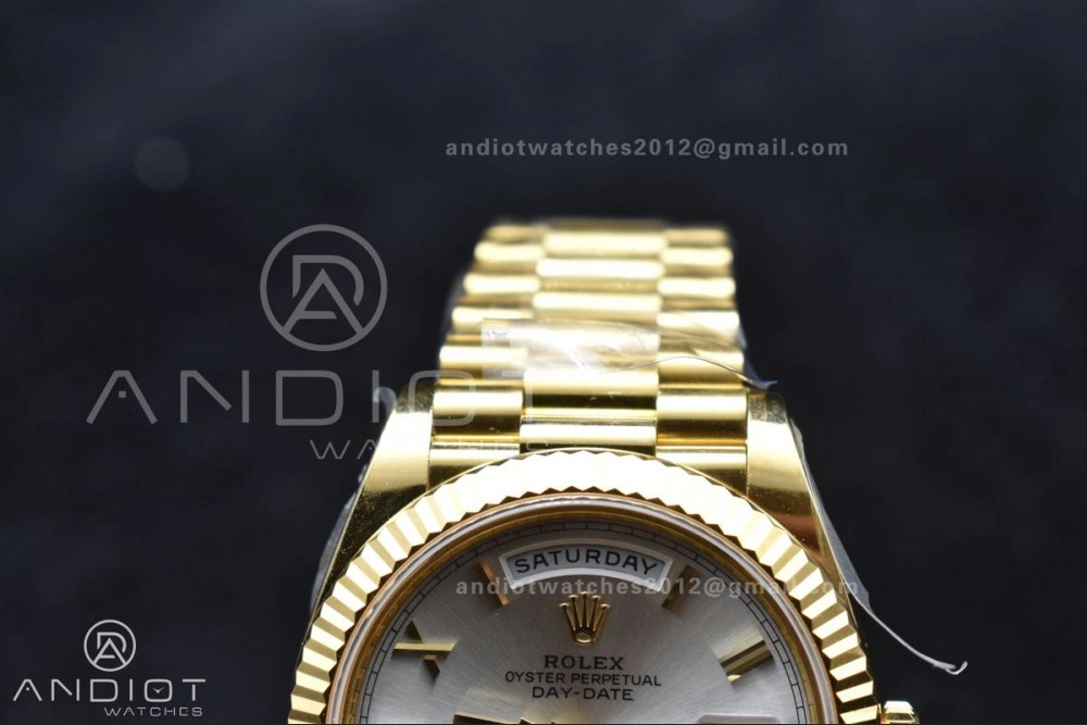 Day Date 40 YG 228238 ARF 1:1 Best Edition Silver Roman Dial On President Bracelet VR3255 (Gain Weight) ZeroBulk 664