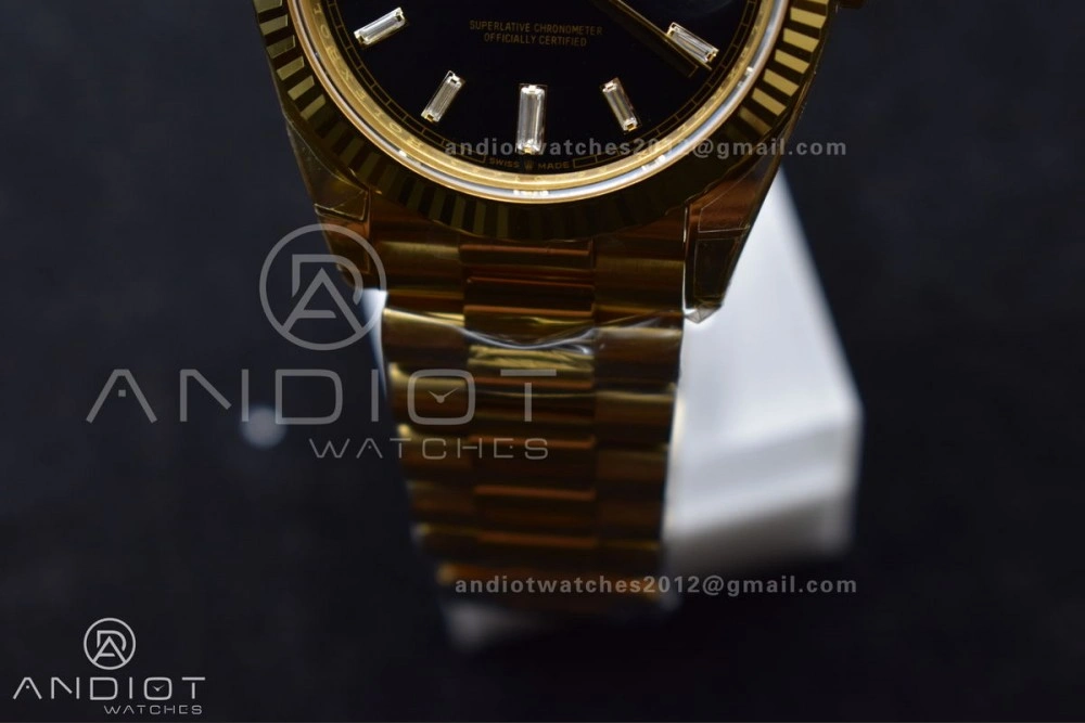 Day Date 40 YG 228238 THBF 1:1 Best Edition Black Crystal Dial on President Bracelet VR3255 (Gain Weight) RelaxedFit 660
