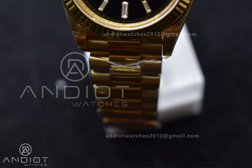 Day Date 40 YG 228238 THBF 1:1 Best Edition Black Crystal Dial on President Bracelet VR3255 (Gain Weight) RelaxedFit 660